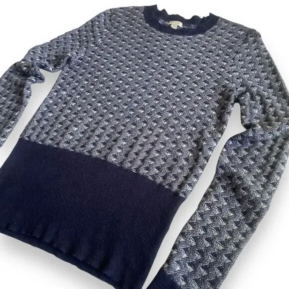 Hinge Women’s Wool Blend Blue Grey Knit Pullover Sweater Size S Cozycore - Picture 7 of 11